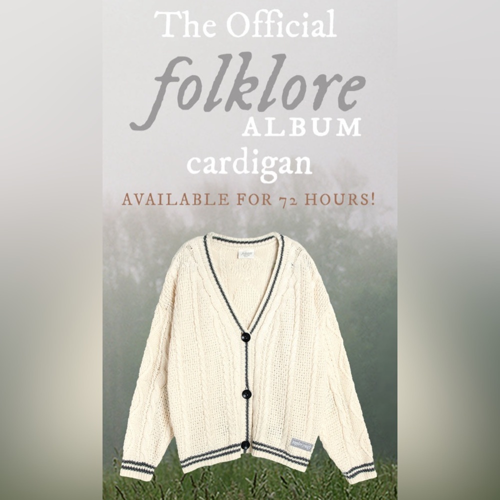 Taylor Swift Folklore cardigan M\L NEW UNOPENED